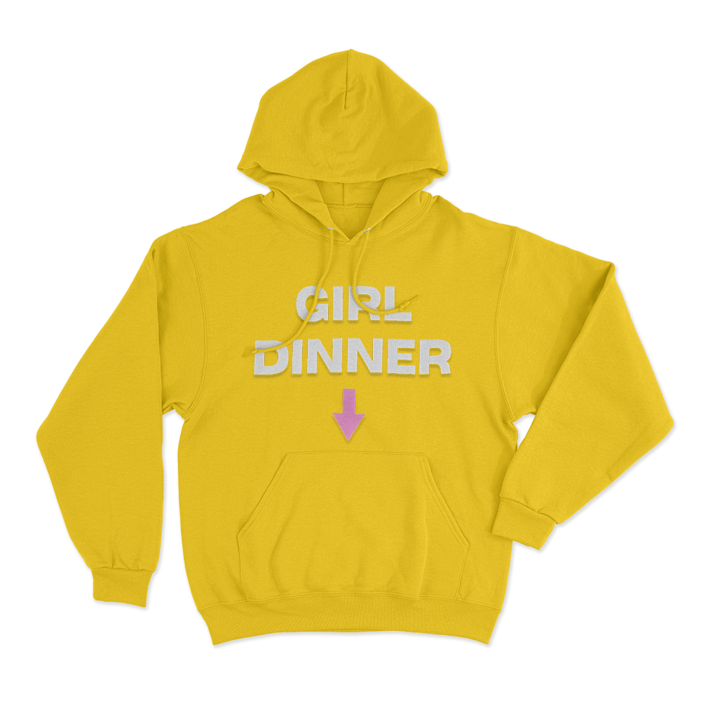 Girl Dinner Unisex Hoodie Yellow Girl Dinner Unisex Hoodie Yellow